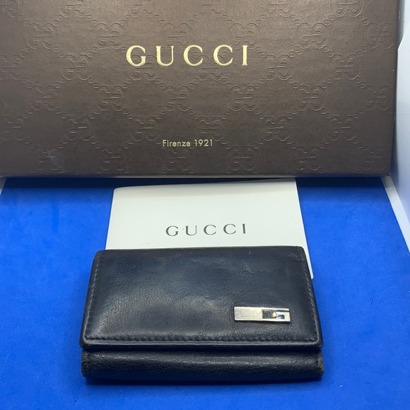 Gucci vintage black leather key holder wallet - Picture 1 of 7
